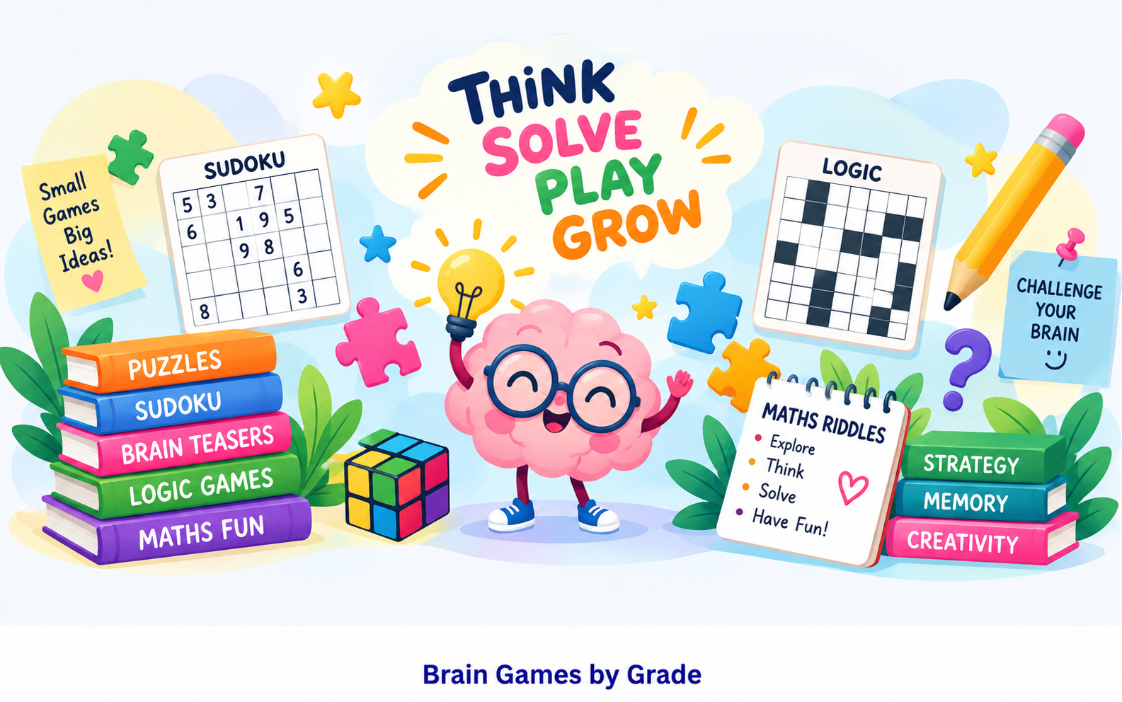 Fun maths learning illustration